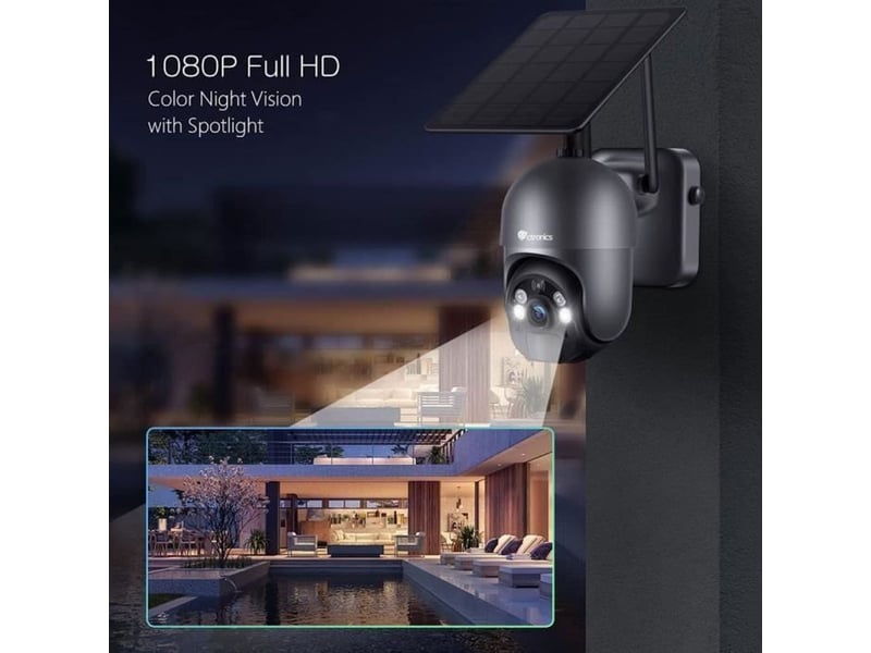 Camera connectee solaire wifi 2k 3mp ip66 detection pir radar audio bidirectionnel - Conforama B