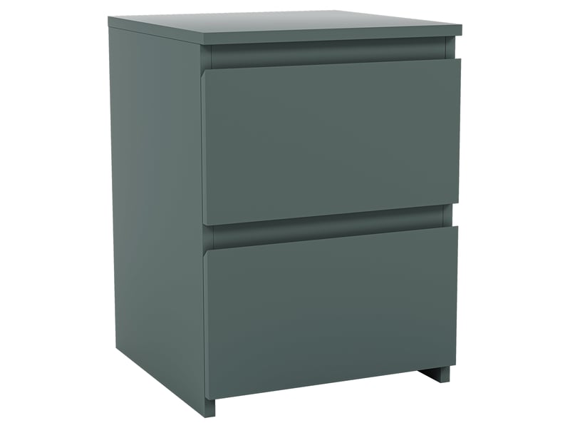  Table de chevet denver, commode de nuit, chambre, rangement, 40x30x30cm, 2 tiroirs, vert 3332028 - Conforama A