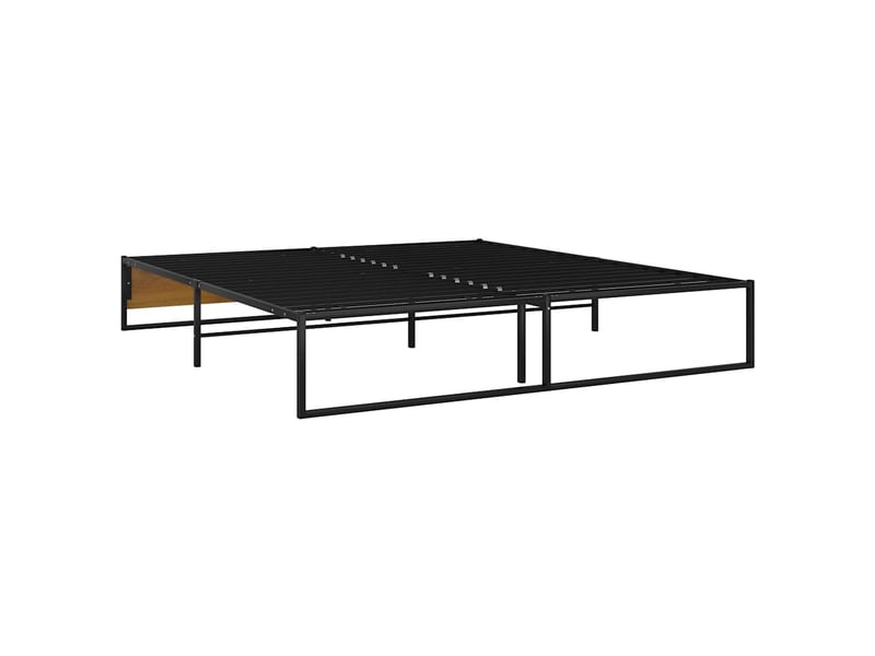 Lit double- lit adulte -  cadre de lit sans matelas noir métal 180x200 cm  - Conforama D