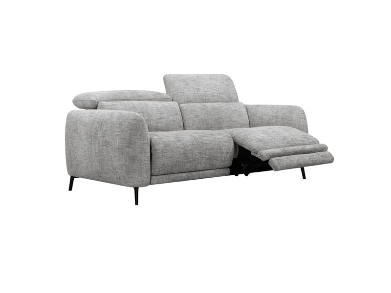 Canapé relax motorisé 3 pl en tissu chiné gris taupe – june - Conforama A