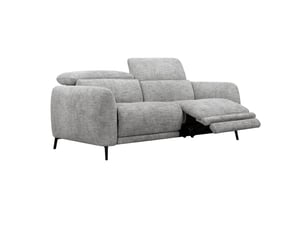 Canapé relax motorisé 3 pl en tissu chiné gris taupe – june