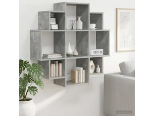 Étagère flottante, étagère murale gris béton 90 x 25 x 90 cm bois d'ingénierie cf42359