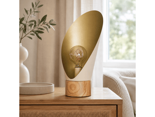 Lampe à poser en métal crème et bois h44 cm-spoon