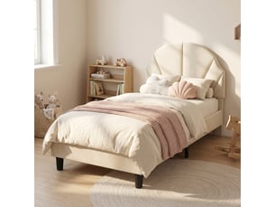 Lit simple 90x190 cm Lonelyo coloris beige