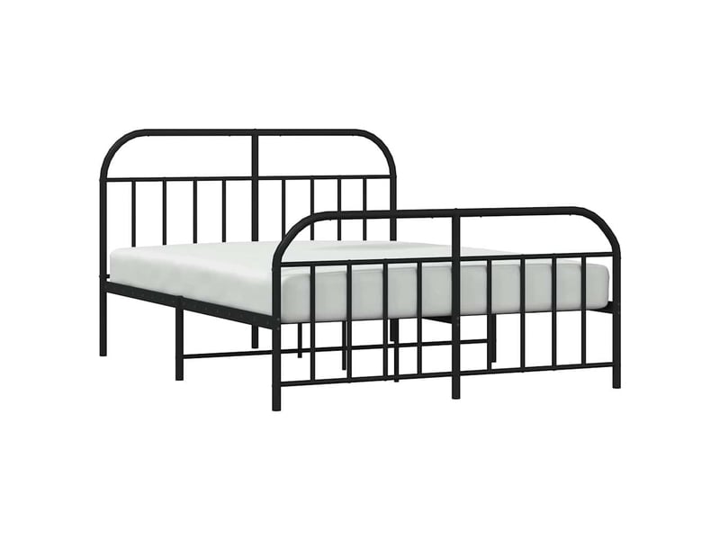  Lit double- lit adulte -  cadre de lit métal sans matelas avec pied de lit noir 150x200cm  - Conforama D