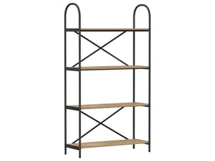 Étagère 4 niveaux, étagère de rangement 80 x 30 x 146 cm bois d'ingénierie shl5169