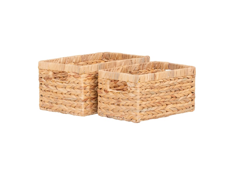  Lot de 2 paniers rectangulaires passo en jacinthe d'eau naturelle - tailles assorties  - Conforama A