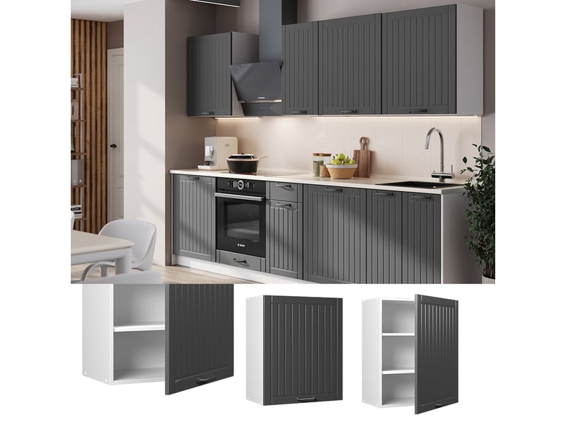  Vicco elément haut de cuisine, gris foncé, 60cm  - Conforama C