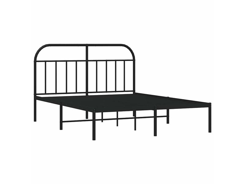  Lit double- lit adulte -  cadre de lit métal sans matelas avec tête de lit noir 135x190cm  - Conforama B