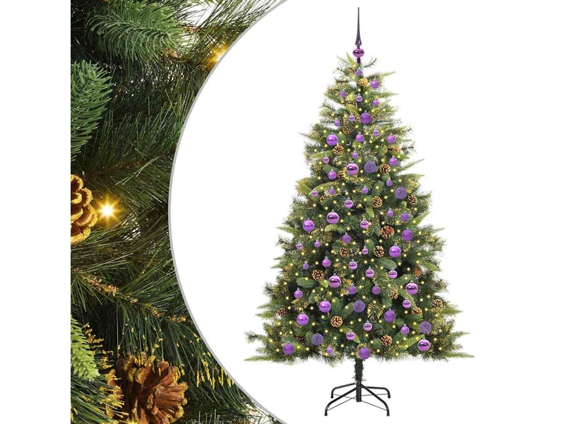  Sapin de noël artificiel, arbre de noël avec branches pliables et cônes vert shl7556  - Conforama A