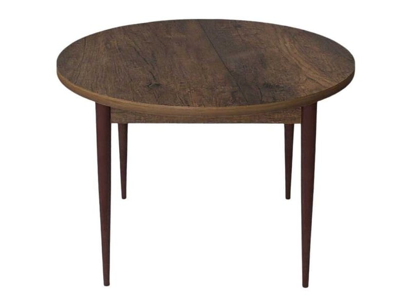  Table de repas ronde avec pieds métal tor marron  - Conforama A