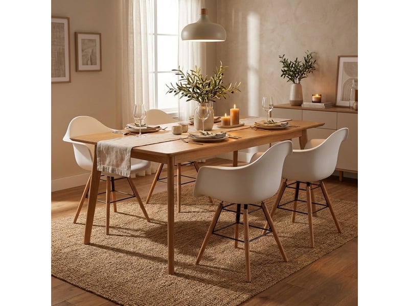  Fauteuil en polypropylène pieds en bois jacqueline - blanc  - Conforama B