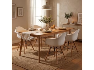 Fauteuil en polypropylène pieds en bois jacqueline - blanc