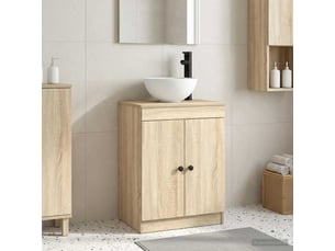 Meuble salle de bain avec évier, meuble de rangement chêne sonoma 54x35x83 cm shl6746