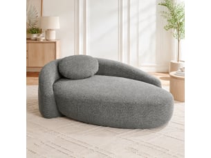 Canapé 1 place en tissu teddy gris foncé avec coussin homvra