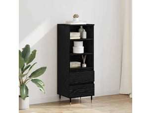 Buffet - haut armoire chêne noir 40 x 36 x 110 cm bois d'ingénierie