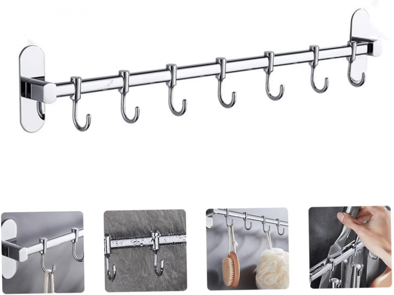  Crochet de rangement cuisine sans perçage de suspension mobile pour ustensiles étagère murale de, gris TNFR005289 - Conforama C