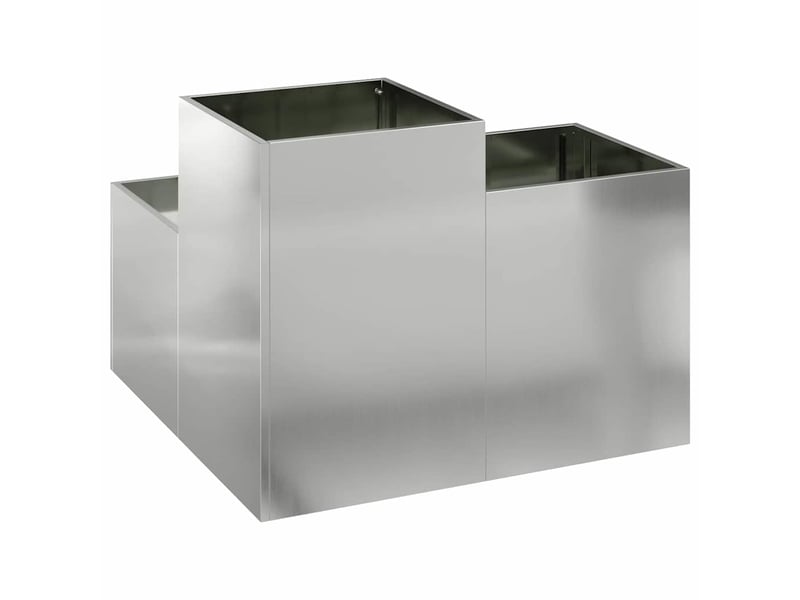  Jardinière - cache-pot de jardin argent 80 x 80 x 60 cm acier galvanisé  - Conforama E