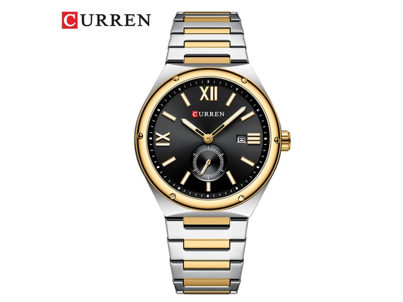(style 4) montre-bracelet pour homme avec calendrier, étanche, multifonctionnelle, mouvement à quartz à deux aiguilles.