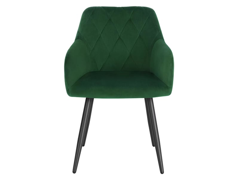  Chaise de salle à manger,44,5x46,5x79 cm,avec accoudoirs,velours,vert foncé  - Conforama A