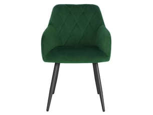 Chaise de salle à manger,44,5x46,5x79 cm,avec accoudoirs,velours,vert foncé