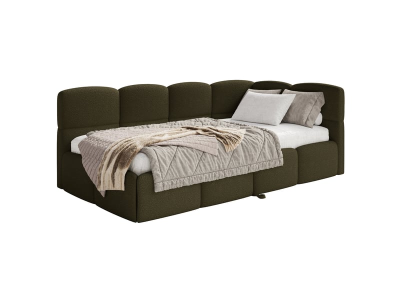  Selsey cloudy - lit rembourré - 170x185 cm - bouclé vert olive - côté droit Cloudy - Conforama A