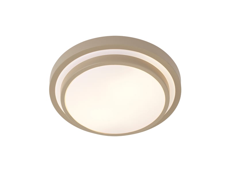Moderne plafondlamp taupe met wit 34cm ip44 - walden  - Conforama E