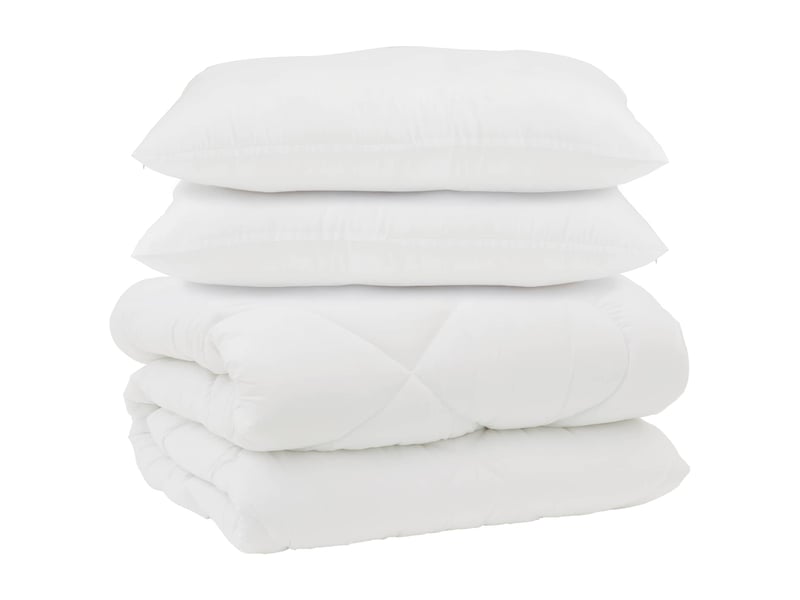  Couette avec oreillers 3 pcs - duvet blanc microfibre et plumes d'oie  - Conforama A