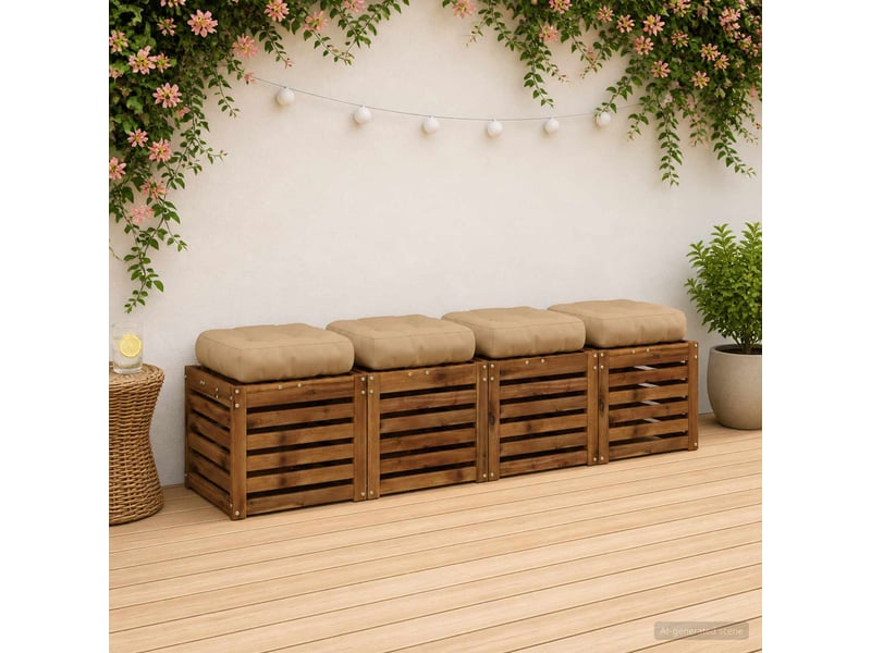 Lot de 4 coussins de siège, coussins d'assise vianen 100 % polyester sable cf60661 - Conforama B