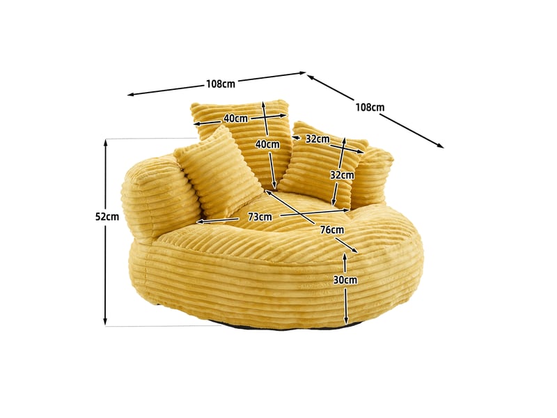Deplimousse fixe 1 place tissu jaune canapé jaune - Conforama C