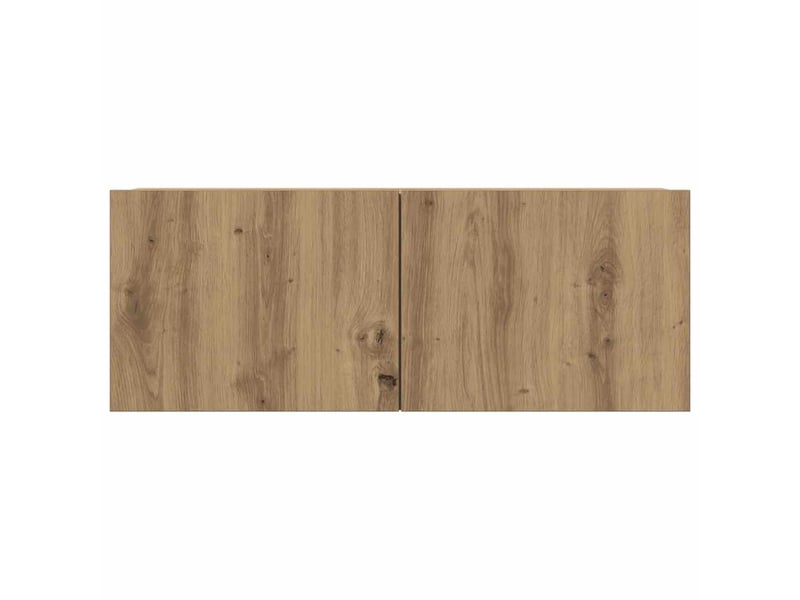  Lot de 2 meuble tv mural, meuble tv suspendu chêne artisanal 80x30x30 cm  - Conforama E