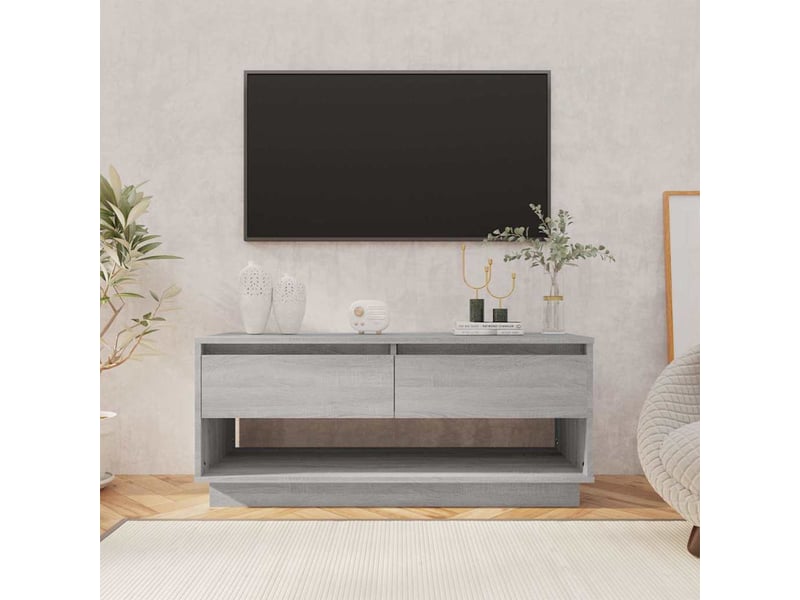  Meuble tv - banc tv - meuble de rangement sonoma gris 102x41x44 cm bois d'ingénierie  - Conforama B