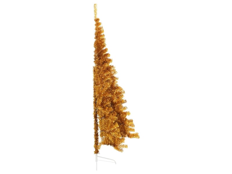  Demi sapin de noël, arbre de noël artificiel avec support doré 240 cm pet  - Conforama D