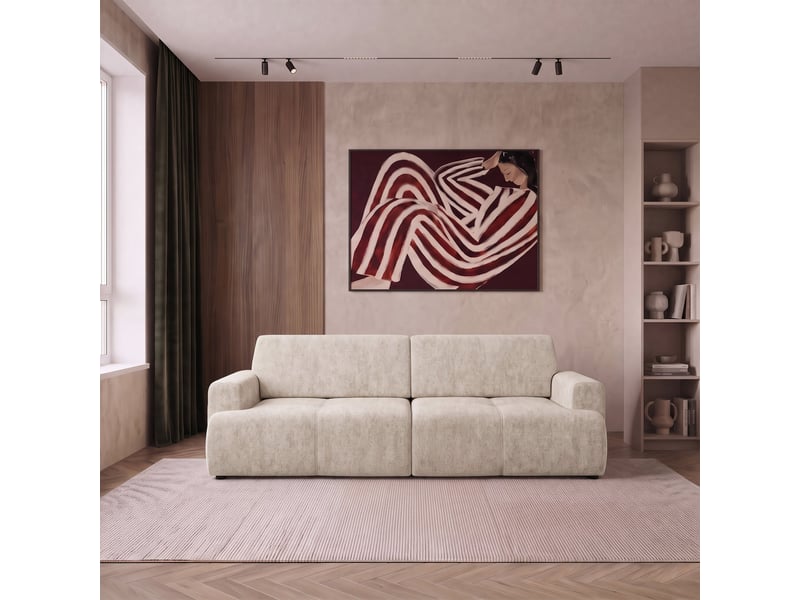  Selsey cobbly - canapé convertible - 244 cm - chenille onyx beige Cobbly - Conforama B