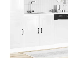 Meuble de cuisine, meuble bas pour évier kalmar blanc brillant 80x46x81,5cm