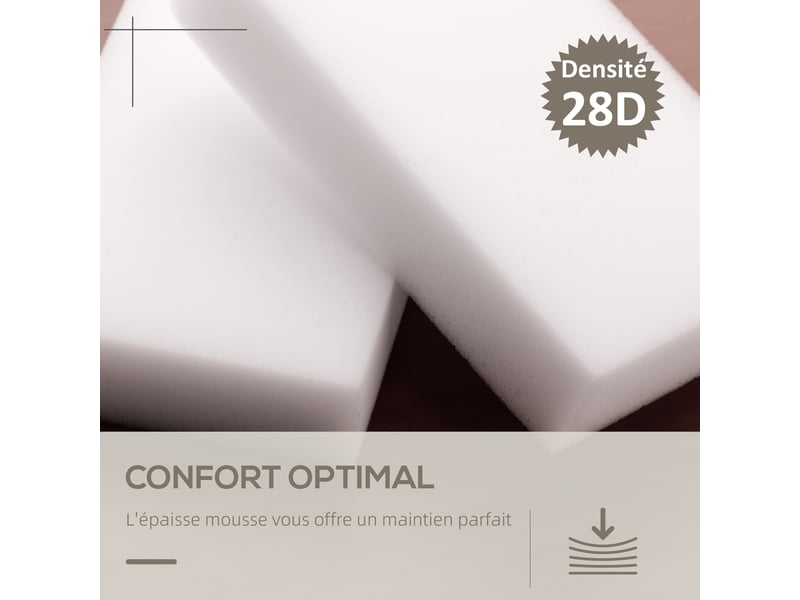  Repose pied salon pivotant à 360°, ottoman rond rembourré en pu avec base en acier, blanc,  45,5 x 44,5 cm  - Conforama W