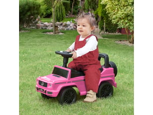 Camion porteur enfants véhicule à pousser licence mercedes benz 12-36 mois coffre klaxon phares rose
