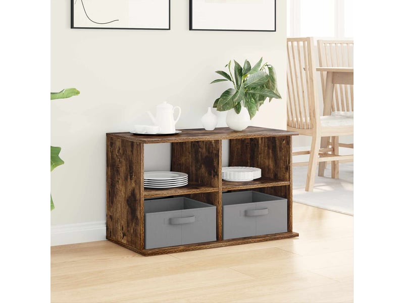  Support de télévision avec tiroir chêne fumé 79x40x48 cm  - Conforama D