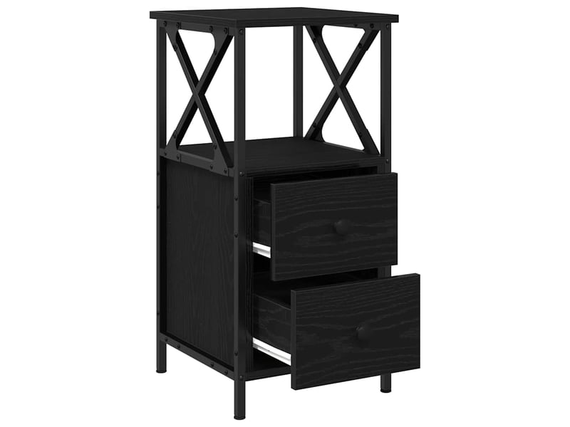  Table de chevet - cabinet de chevet - table de nuit chêne noir 34 x 35,5 x 70 cm  - Conforama D