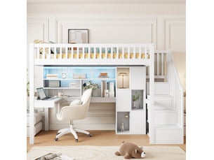 Lit mezzanine 90x200 cm <strong>MODENUIT </strong>  <strong></strong> coloris blanc