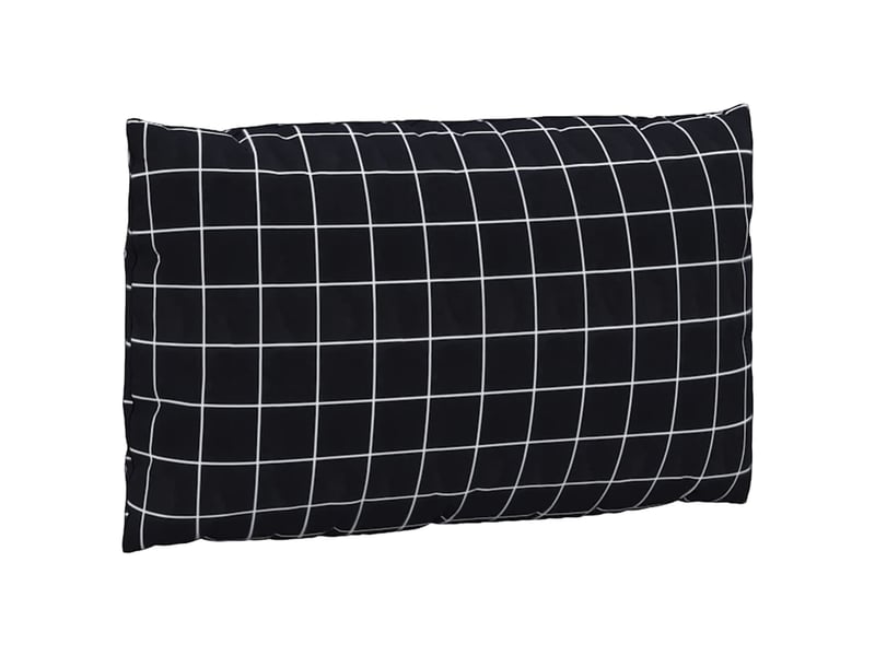  Lot de 3 coussins de palette, coussins de canapé motif à carreaux noir tissu oxford cf59680  - Conforama E