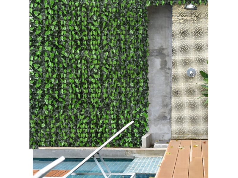  Brise-vue végétal artificiel 300 x 100 cm – vert foncé – feuillage décoratif extérieur modulable à découper  - Conforama B