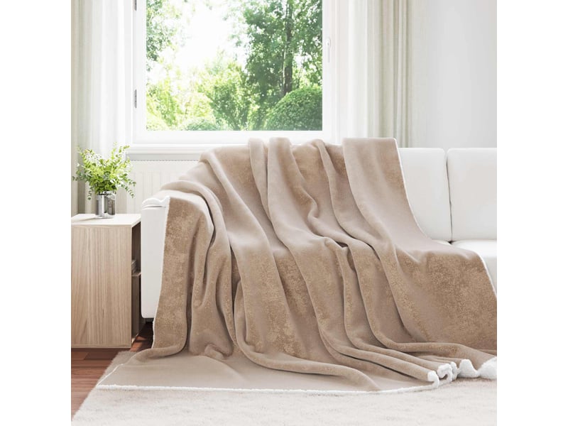 Plaid canapé camel 220x240 cm 2.67 kg polaire - Conforama B