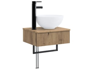 Basin de lavage mural, lavabo chêne artisanal 40x35x39 cm