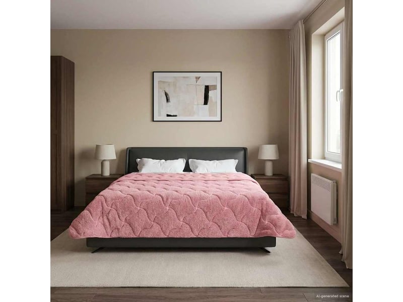  Couette - duvet d'été 200 x 200 cm été rose respirant  - Conforama D