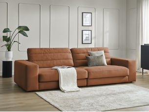 Canapé droit fixe BOBOCHIC SIERRA 3 places Velours orange