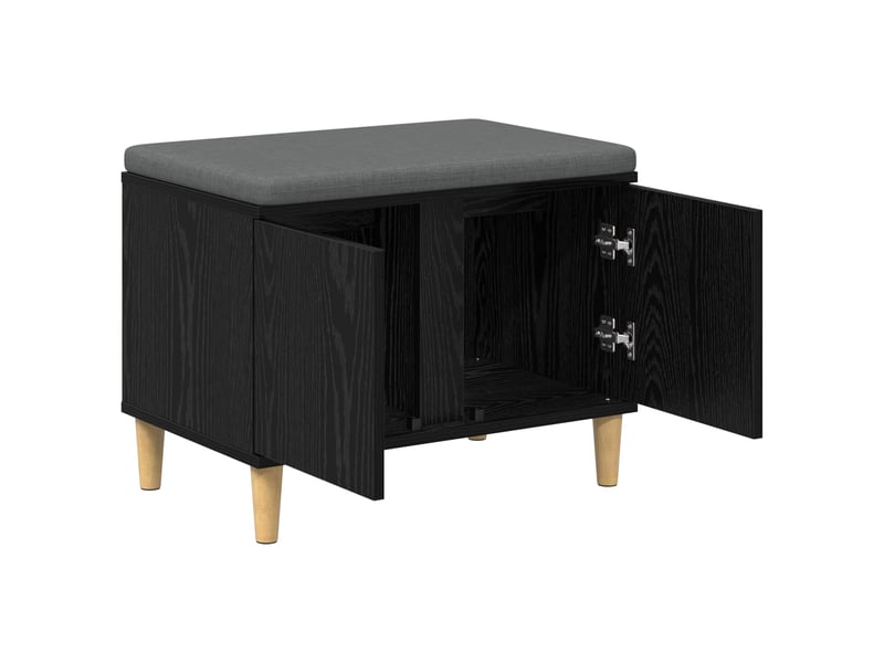  Banc d'entrée, banc interieur avec coussin chêne noir 60x38x46 cm shl51777  - Conforama E