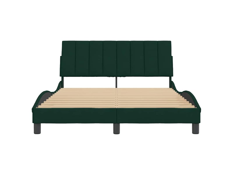  Lit double- lit adulte -  cadre de lit sans matelas hanko vert foncé 140x200 cm velours  - Conforama D