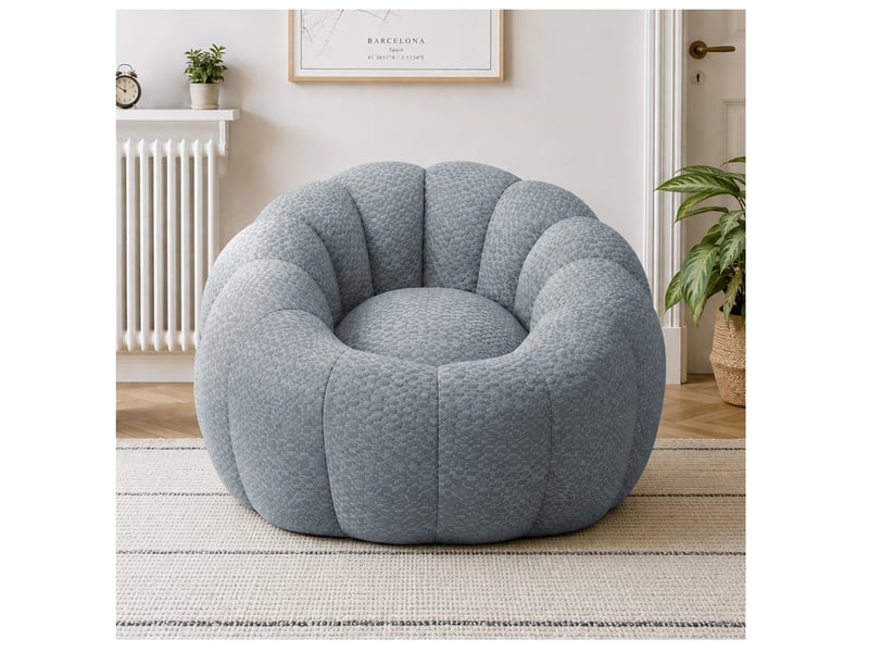  Fauteuil poire tcqpz forme fleur 112 x 105 x 74 cm mousse gris  - Conforama B