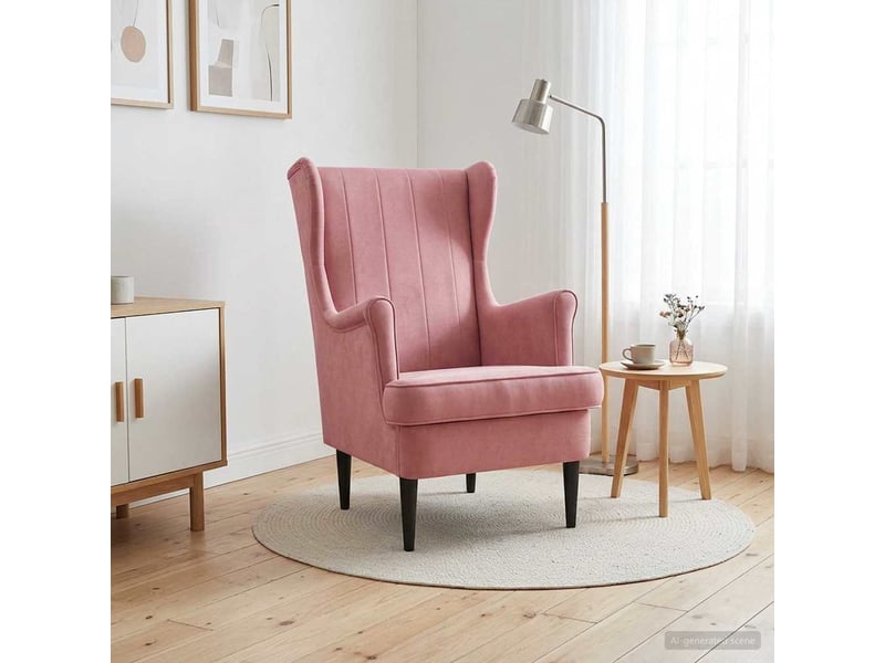  Vidaxl fauteuil rose velours  - Conforama B
